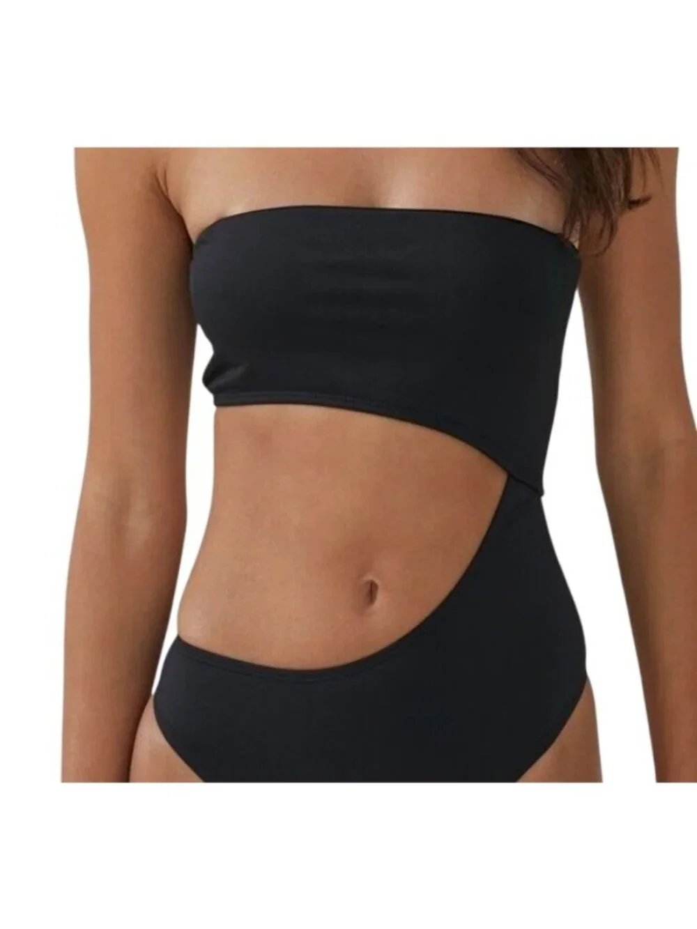 Cotton On XS Cut-Out Strapless Bandeau Brazilian Swimwear One-Piece Swimsuit
